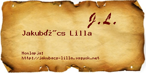 Jakubács Lilla névjegykártya